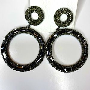 Double hoop statement earrings